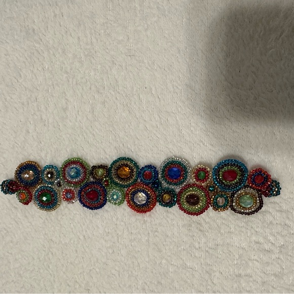 Colorful Beaded Bracelet with Magnetic clasp.  Super easy to take on and off. - Picture 2 of 3